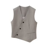 New Asymmetrical Double Vest 7655728 Matching Trousers 3173728-Outfit