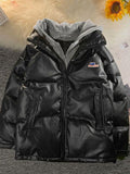 PU leather quilted jacket with