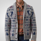 Fongt And Winter New Men's Wear Long-Sleeved Silk Knitted Shirt Single-Drentoned Sweater Jacket
