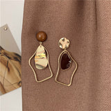 Retro earrings geometric irregular drip earrings-Outfit