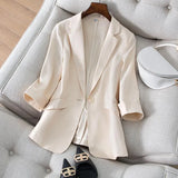 Fongt Small Suit Jacket 2025 New Female Spring And Summer Thin Korean Version Slimming Temperament Lady Suit
