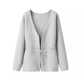 Fongt Simple Long-Sleeved Knitted Cardigan Sweater Jacket 2025 Spring And Autumn New C92364