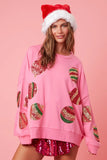 Autumn And Winter Beads Embroidered Fashion Round-Neck Long-Sleeved Sleeves Spliced Christmas Dress