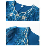 Neck Fashion Lace Satin Blouses Flower Embroidery Elegant 2023 Woman Summer Silk Short Sleeve Shirts Youth Top Blusas