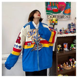 Bomber Woman Varsity Jacket Embroidery American Racing Jacket¡®s Printing Long Sleeve Jackets Unisex Bombers Coat Met