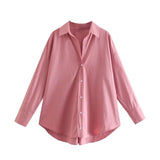 Fongt Street Fashion New Women's Clothing City Autumn Multi-Color V-Neck Casual Shirt
