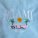Blue Miami Florida Automobile Embroidered Sweatshirt-Outfit