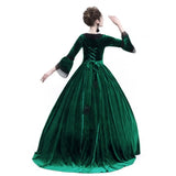Autumn And Winter Dress High-End Solid Color Medieval Court High-Waisted Dress-Outfit