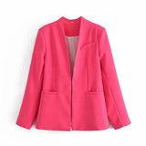 New Multi-Color Solid-Color Slimming Simple Leisure Suit Jacket 2274773-Outfit