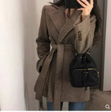 Women Wool Coat Long Sleeve Single Breasted Fashion Turn Down Female Blends Causal Loose Winter Outwear