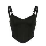 Fongt New Spring Spice Wind Sexy Fishbone Breast Metal Ring Strap Corset Female-Outfit
