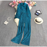 Fongt Suit Female Temperament Loose Long-Sleeved Shirt Two Sets Of Leisure High-Waist Hanging Pendant 100 Rolls