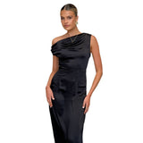 Fongt Thoracic Dress Women Summer Solid Babes Dress High-Sleeveless Mid-Length Dress Dress Women's Dress