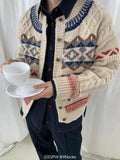Knitted Design Buttoned Cardigan-Outfit