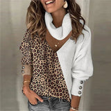 Leopard Patchwork Turtleneck