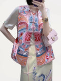 Trend Chinese Style Vest Women's 2023 Design Sense Minority Heavy Industry Embroidery Retro Plate Buckle To Wear A Small Jacket-Outfit