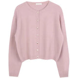 Knitted Heart Buttoned Cardigan-Outfit