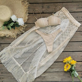 2025 New Bikini Half-Body Net Skirt Tuxedo Three-Piece Sexy Split Swimsuit