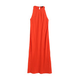 New Slim Version In Spring Has An Elegant Sleeveless Sling Dress.-Outfit