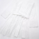 Spring Style Hollowed-Out Embroidery With Long Belt Midi Dress 2895994-Outfit