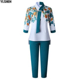 Two 2 Piece Set African Clothes Africa 2021 Dashiki Fashion Print Dresses Suit Bazin Top Pants Elastic Party Plus Size
