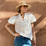 Fongt And Summer New Holiday Style French Shirt Women Design Short-Sleeved Women's Shirt Women's