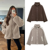Fongt Explosive Women's Fashion Loose Collar Double Zipper Open Shirt