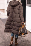 Fongt Solid Hooded Cotton Suit Long Sleeve Double-Sided Winter Warm Shirt Coat Cotton Coat