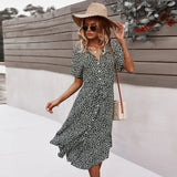 High Waist Casual Loose Single-Breasted Midi