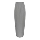 Fongt 2023 Women's Commuter French Gray Skirt High Waist Temperament Shows Thin Fishtail Skirt-Outfit