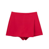 Solid High Waist Skort-Outfit