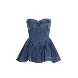 Fongt 2024 New Fashion Commuter Hem Strapless Top Women-Outfit