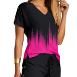 Positioning Print Short-Sleeved Pants Two-Piece Suit-Outfit
