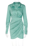 Neck Ruched Wrap Mini