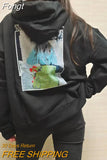 Graphic Strass Hoodies Women 2023 Autumn Winter Long Sleeve Cotton Hooded Pullover Casual Vintage Sweatshirt Tops