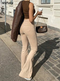 Flare Jeans Pants Button Down Pants Zipper Stretch Jeggings Elastic Denim Cut Leggings Bootcut Casual Fashion Trousers