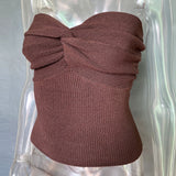 Knit Twisted Tube Top-Outfit