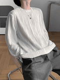 Men's Textured Long Sleeve Tee-Outfit