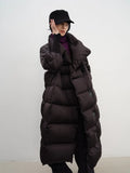 Fongt Xixi 2025 Winter New Temperament Simple Thin Long Coat Duck Down Jacket Coat Women 8808