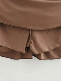 Ruched Ruffle Mini Skirt-Outfit