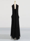 Fongt Simple Dress Women 2025 Summer New Solid Color Tector Float Design With A Sense Of Body Design Long Dress