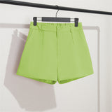 Fongt Shorts Women's Black Summer Thin 2025 New Loose High-Waist A Word Casual Broad-Legged Orange Trousers