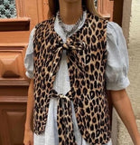 Fongt Women's Clothing INS Explosive Leopard Ripple Vest - Long-Term Stocking Assured Shelves