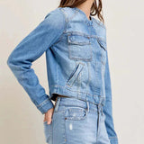 Fongt 2025 New Short-Sleeved Long-Sleeved Retro Workwear Multi-Pocket Cowboy Coat Girl