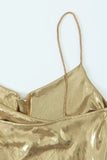 Cowl Neck Metallic Slip Mini