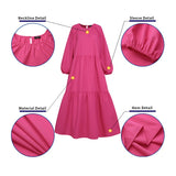 Holiday Pleated Dresses Casual Women Solid Dress Long Lantern Sleeve Maxi Dress Stylish Vestido VONDA Beach 2022 Long