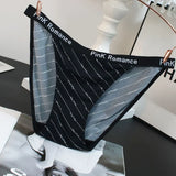 Fongt High Quality Ice Letter Weaving Sexy Low-Rise Breathable Cotton Crotch Print Lady Trousers New