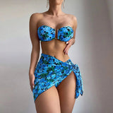 Fongt Swimsuit Female Split Metal U Bikini BIKINI Three-Piece Print