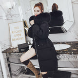 New Korean Version Of Long Cotton-Padded Clothes Women Loose And Thick Down Cotton-Padded Jacket Big Wool Collar Jacket Cotton-Padded Jacket Women-Outfit