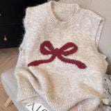 Knit Bow Vest-Outfit